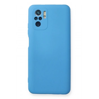 Xiaomi Redmi Note 10 Kılıf Nano içi Kadife Silikon - Mavi
