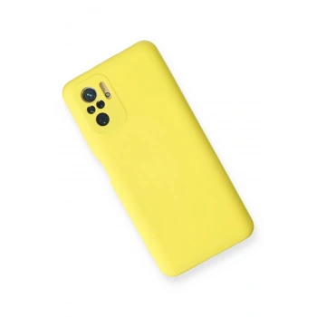 Xiaomi Redmi Note 10 Kılıf Nano içi Kadife Silikon - Sarı