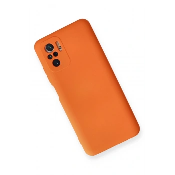 Xiaomi Redmi Note 10 Kılıf Nano içi Kadife Silikon - Turuncu