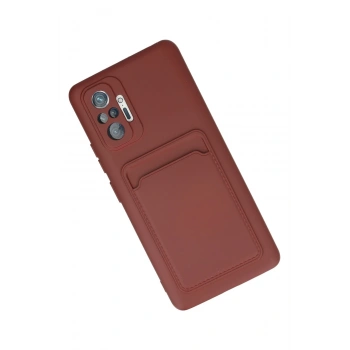 Xiaomi Redmi Note 10 Pro Kılıf Kelvin Kartvizitli Silikon - Bordo