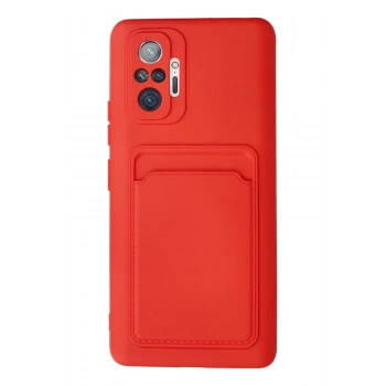 Xiaomi Redmi Note 10 Pro Kılıf Kelvin Kartvizitli Silikon - Kırmızı