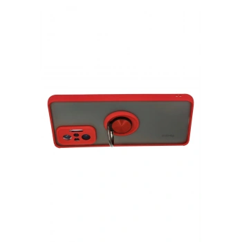 Xiaomi Redmi Note 10 Pro Kılıf Montreal Yüzüklü Silikon Kapak - Kırmızı