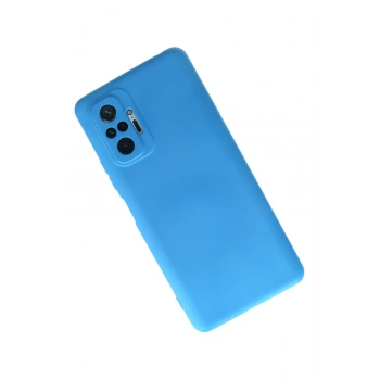 Xiaomi Redmi Note 10 Pro Kılıf Nano içi Kadife Silikon - Mavi