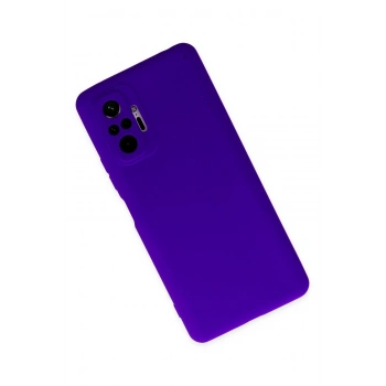 Xiaomi Redmi Note 10 Pro Kılıf Nano içi Kadife Silikon - Mor