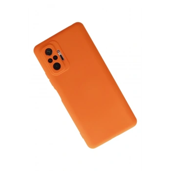 Xiaomi Redmi Note 10 Pro Kılıf Nano içi Kadife Silikon - Turuncu
