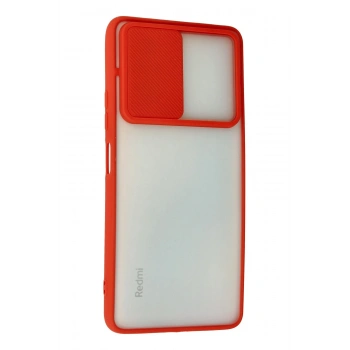 Xiaomi Redmi Note 10 Pro Kılıf Palm Buzlu Kamera Sürgülü Silikon - Kırmızı