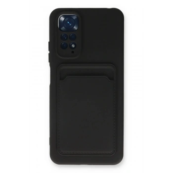 Xiaomi Redmi Note 11 Kılıf Kelvin Kartvizitli Silikon - Siyah