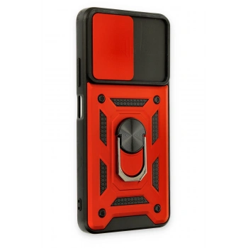 Xiaomi Redmi Note 11T Kılıf Pars Lens Yüzüklü Silikon - Kırmızı