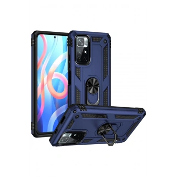 Xiaomi Redmi Note 11T Kılıf Sofya Yüzüklü Silikon Kapak - Lacivert