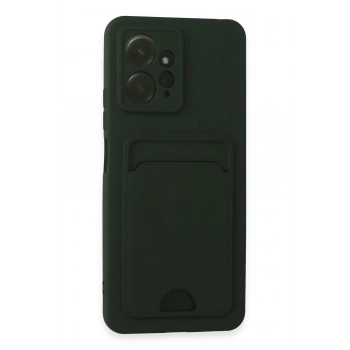 Xiaomi Redmi Note 12 4G Kılıf Kelvin Kartvizitli Silikon - Koyu Yeşil
