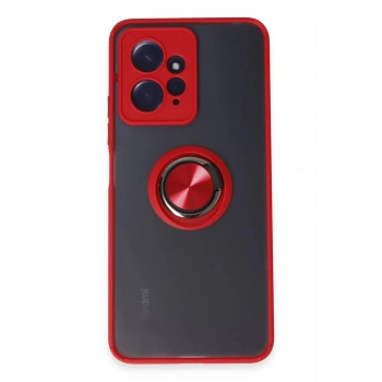 Xiaomi Redmi Note 12 4G Kılıf Montreal Yüzüklü Silikon Kapak - Kırmızı