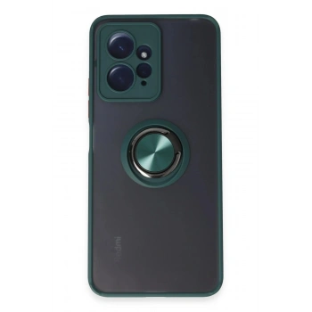 Xiaomi Redmi Note 12 4G Kılıf Montreal Yüzüklü Silikon Kapak - Yeşil