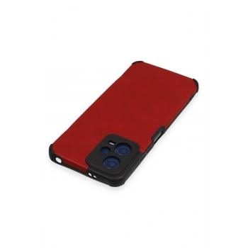 Xiaomi Redmi Note 12 5G Kılıf Loop Deri Silikon - Kırmızı