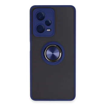 Xiaomi Redmi Note 12 5G Kılıf Montreal Yüzüklü Silikon Kapak - Lacivert