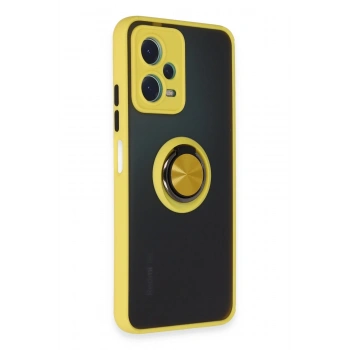Xiaomi Redmi Note 12 5G Kılıf Montreal Yüzüklü Silikon Kapak - Sarı