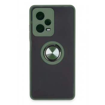 Xiaomi Redmi Note 12 5G Kılıf Montreal Yüzüklü Silikon Kapak - Yeşil