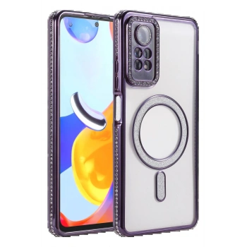 Xiaomi Redmi Note 12 Pro 4G Joke Simli Magneticsafe Kılıf - Derin Mor
