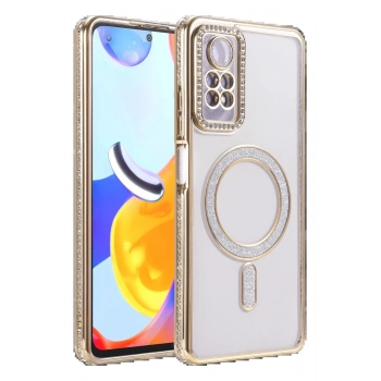 Xiaomi Redmi Note 12 Pro 4G Joke Simli Magneticsafe Kılıf - Gold