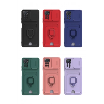 Xiaomi Redmi Note 12 Pro 4G Kılıf Zuma Kartvizitli Yüzüklü Silikon - Pembe