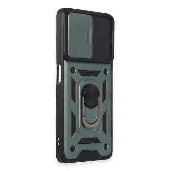 Xiaomi Redmi Note 12 Pro 5G Kılıf Pars Lens Yüzüklü Silikon - Yeşil