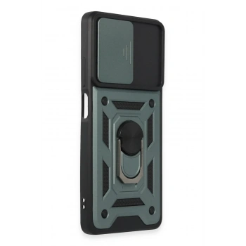 Xiaomi Redmi Note 12 Pro 5G Kılıf Pars Lens Yüzüklü Silikon - Yeşil