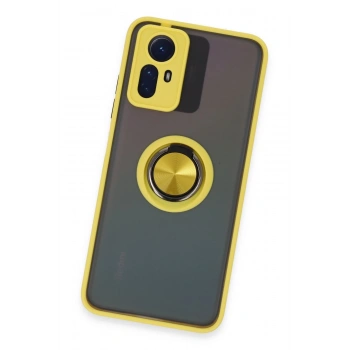 Xiaomi Redmi Note 12S Kılıf Montreal Yüzüklü Silikon Kapak - Sarı