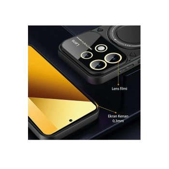 Xiaomi Redmi Note 13 4G Kılıf Joy Lens Standlı Kapak - Lacivert