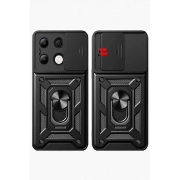 Xiaomi Redmi Note 13 4G Kılıf Pars Lens Yüzüklü Silikon - Yeşil