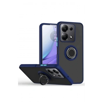 Xiaomi Redmi Note 13 Pro 5G Kılıf Montreal Yüzüklü Silikon Kapak - Lacivert