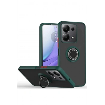 Xiaomi Redmi Note 13 Pro 5G Kılıf Montreal Yüzüklü Silikon Kapak - Yeşil