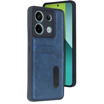 Xiaomi Redmi Note 13 Pro 5G Kılıf Sara Kartvizitli Deri Kılıf - Lacivert