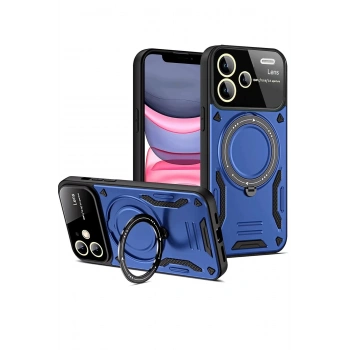 Xiaomi Redmi Note 13 Pro Plus Joy Lens Standlı Kapak - Lacivert