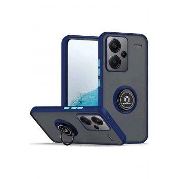 Xiaomi Redmi Note 13 Pro Plus Kılıf Montreal Yüzüklü Silikon Kapak - Lacivert