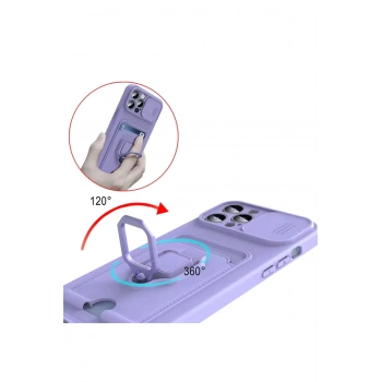 Xiaomi Redmi Note 13 Pro Plus Kılıf Zuma Kartvizitli Yüzüklü Silikon - Yeşil