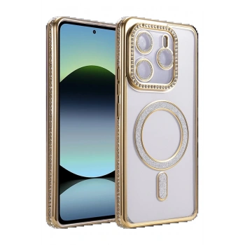 Xiaomi Redmi Note 14 4G Joke Simli Magneticsafe Kılıf - Gold