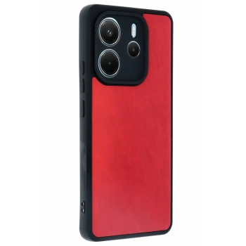 Xiaomi Redmi Note 14 4G Kılıf Aras Deri Kapak - Kırmızı