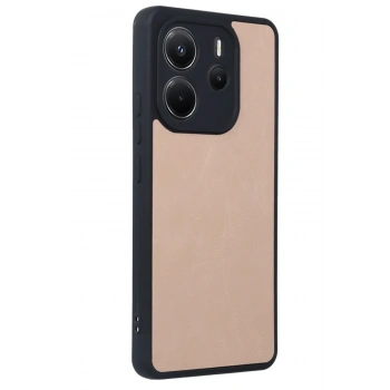 Xiaomi Redmi Note 14 4G Kılıf Aras Deri Kapak - Pudra