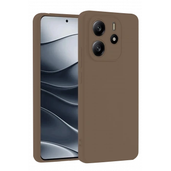 Xiaomi Redmi Note 14 4G Kılıf First Silikon - Kahverengi