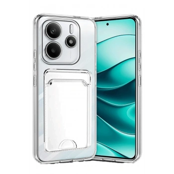 Xiaomi Redmi Note 14 4G Kılıf Kart Şeffaf Silikon - Şeffaf