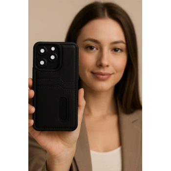 Xiaomi Redmi Note 14 4G Kılıf Sara Kartvizitli Deri Kılıf - Taba