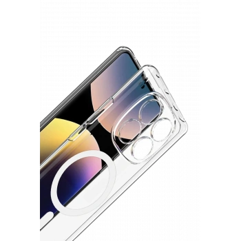 Xiaomi Redmi Note 14 Pro 4G Combo Sert Şeffaf Magsafe Kapak - Şeffaf