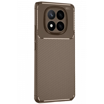 Xiaomi Redmi Note 14 Pro 4G Kılıf Auto Focus Karbon Kapak - Kahverengi