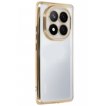 Xiaomi Redmi Note 14 Pro 4G Kılıf Razer Lensli Silikon - Gold