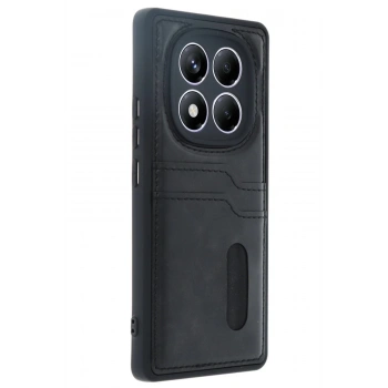 Xiaomi Redmi Note 14 Pro 4G Kılıf Sara Kartvizitli Deri Kılıf - Siyah