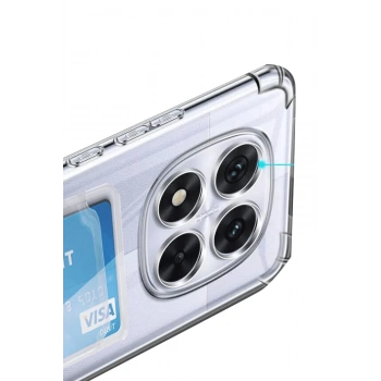 Xiaomi Redmi Note 14 Pro 5G Kılıf Kart Şeffaf Silikon - Şeffaf