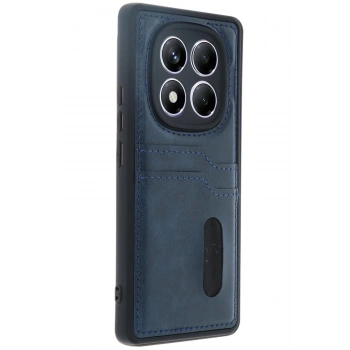 Xiaomi Redmi Note 14 Pro 5G Kılıf Sara Kartvizitli Deri Kılıf - Lacivert