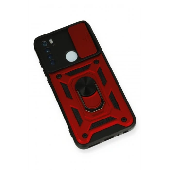 Xiaomi Redmi Note 8 Kılıf Pars Lens Yüzüklü Silikon - Kırmızı