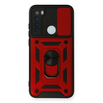 Xiaomi Redmi Note 8 Kılıf Pars Lens Yüzüklü Silikon - Kırmızı