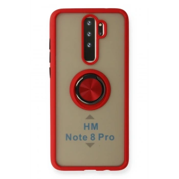 Xiaomi Redmi Note 8 Pro Kılıf Montreal Yüzüklü Silikon Kapak - Kırmızı