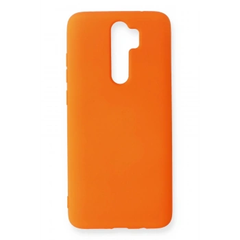 Xiaomi Redmi Note 8 Pro Kılıf Nano içi Kadife Silikon - Turuncu
